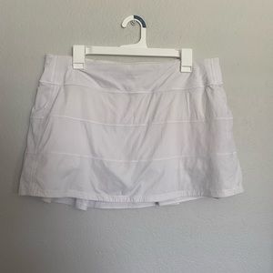 Lululemon White Pace Rival Skirt Tall